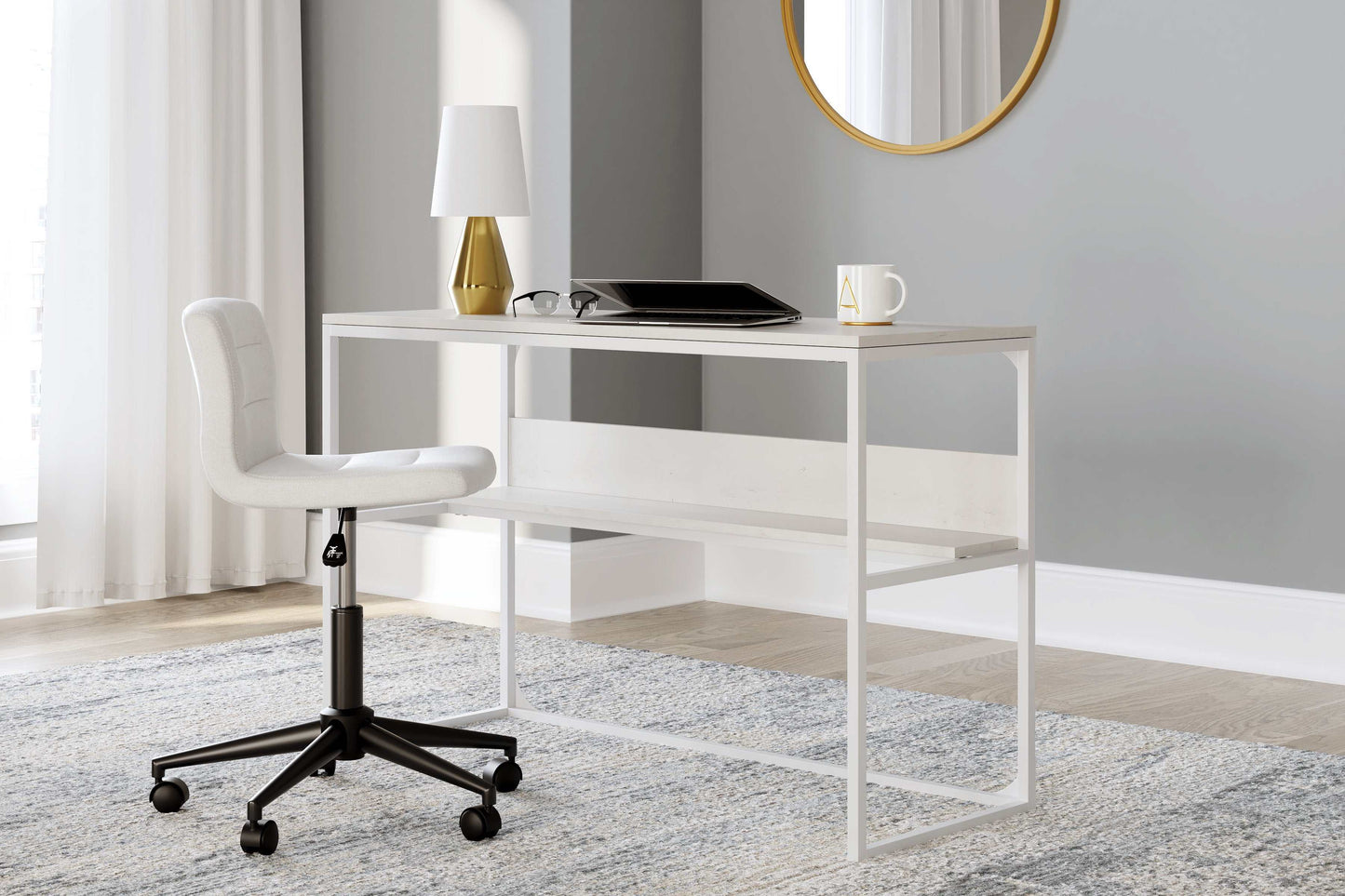 Deznee White Home Office Desk