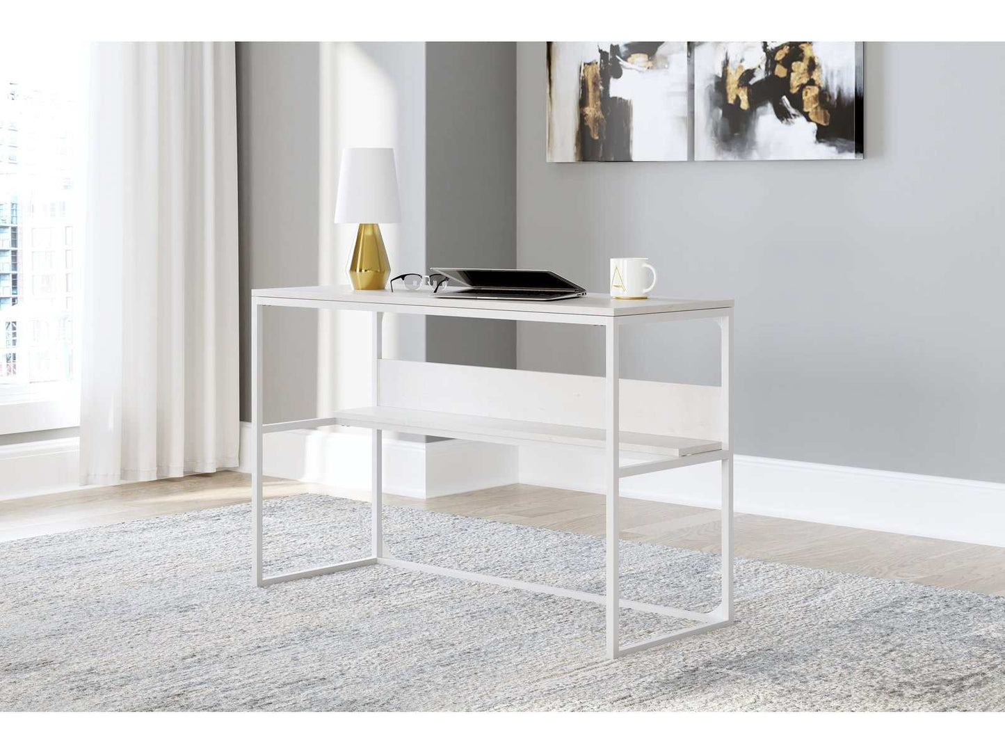Deznee White Home Office Desk