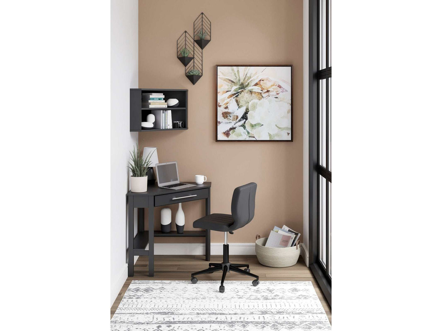 Otaska Home Office Corner Desk w/ Bookcase