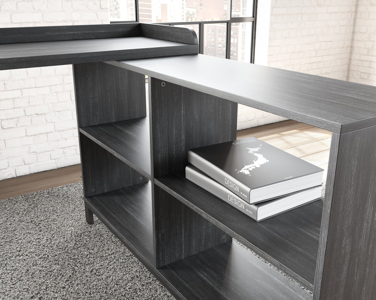 Yarlow Black Home Office L-Desk