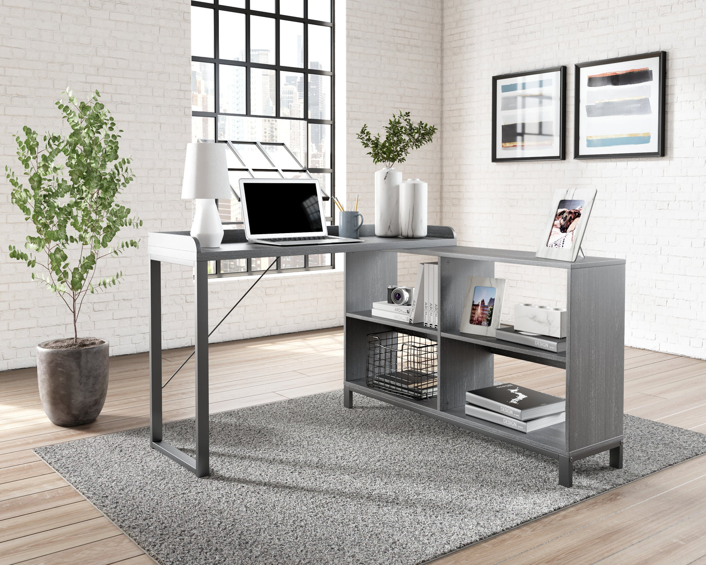 Yarlow Black Home Office L-Desk