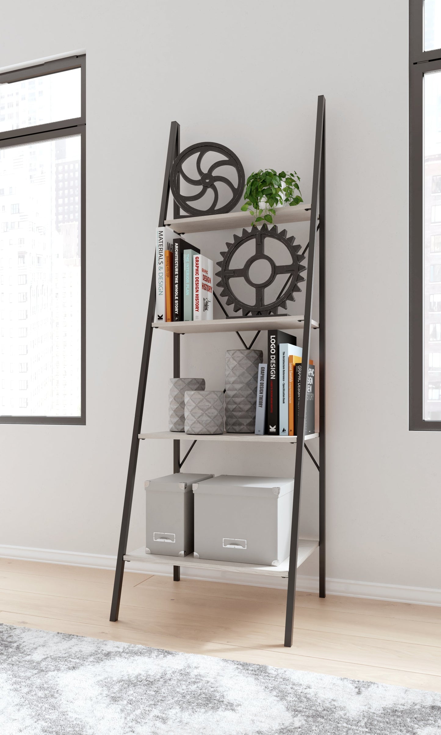 Bayflynn White/Black Bookcase