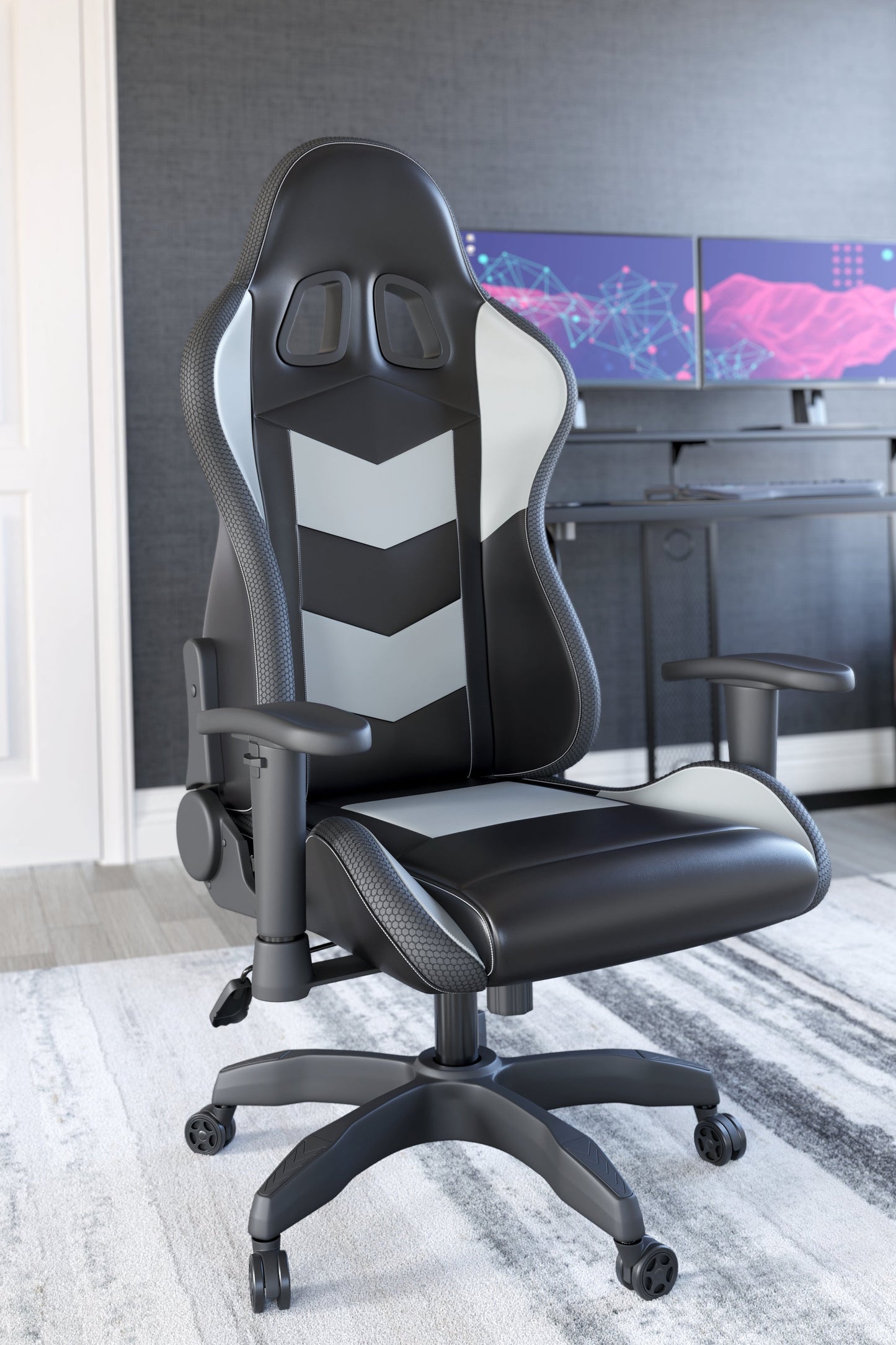 Lynxtyn Black/Gray Home Office Desk Chair