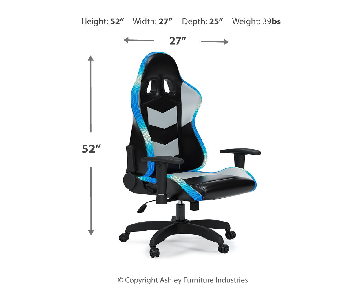 Lynxtyn Black/Gray Home Office Desk Chair