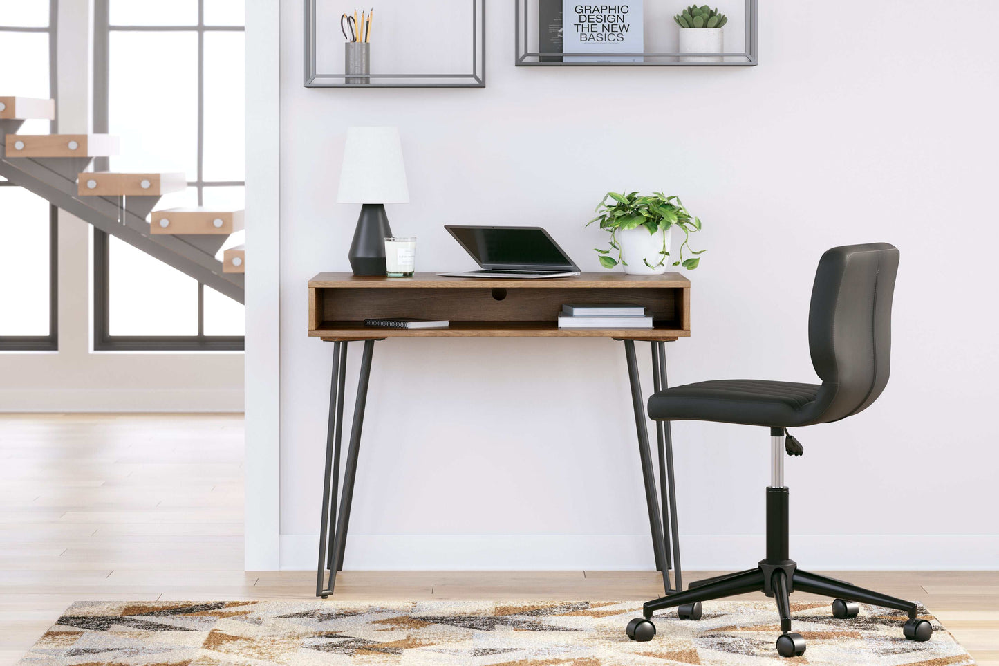 Strumford Brown & Black Home Office Desk