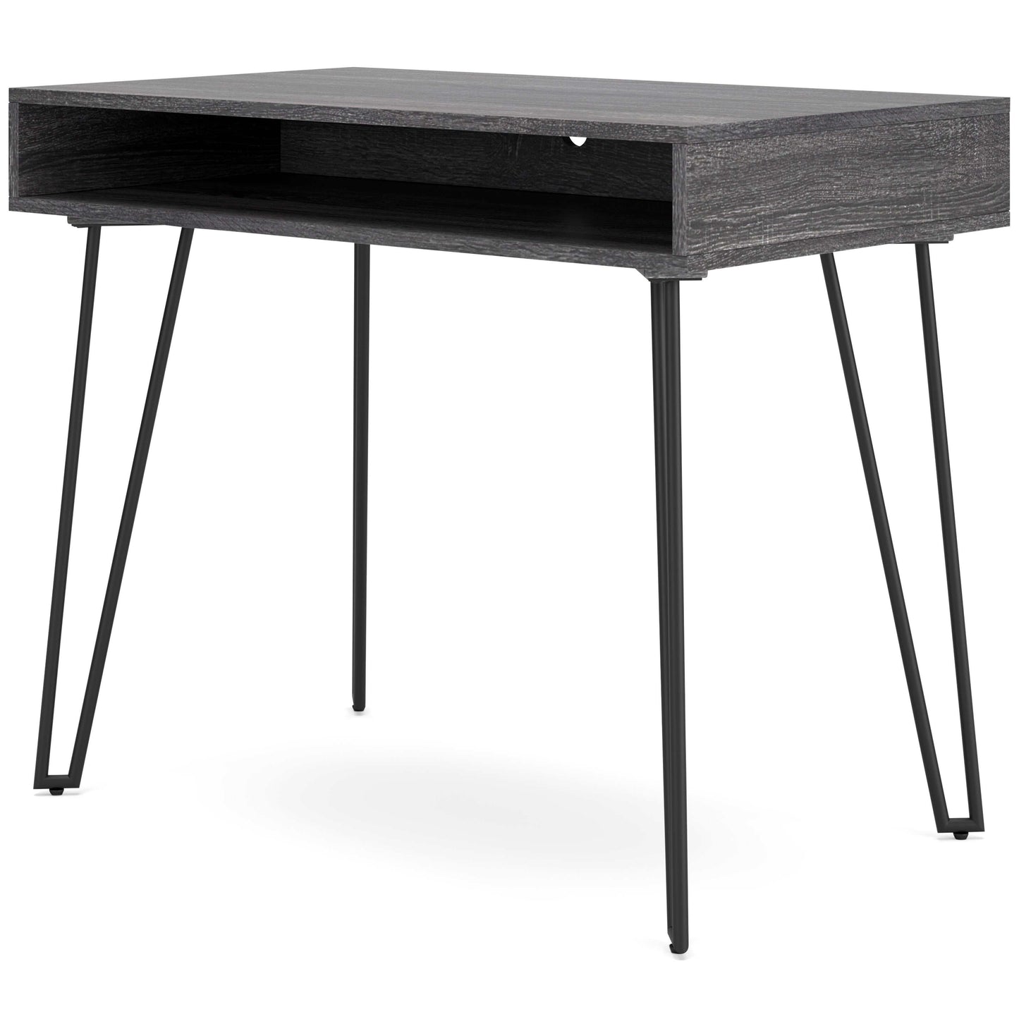 Strumford Charcoal & Black Home Office Desk