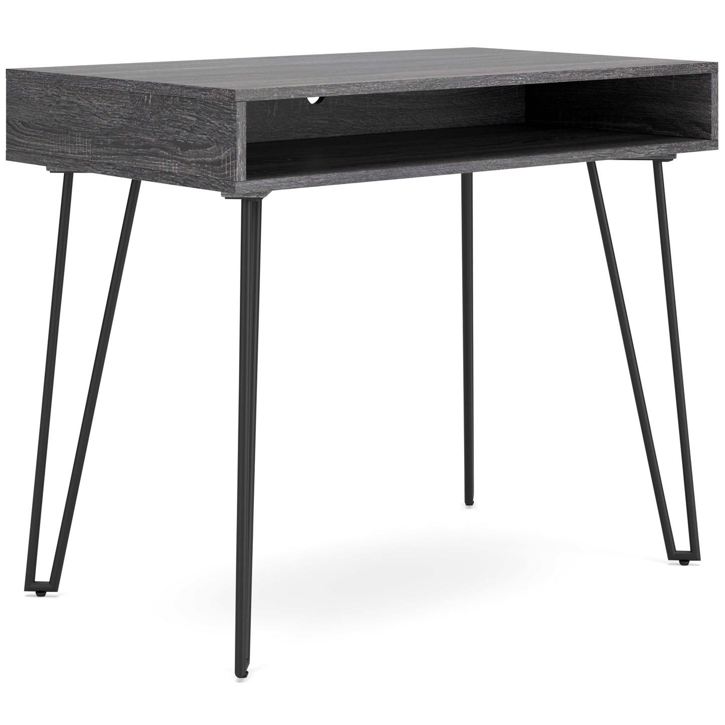 Strumford Charcoal & Black Home Office Desk