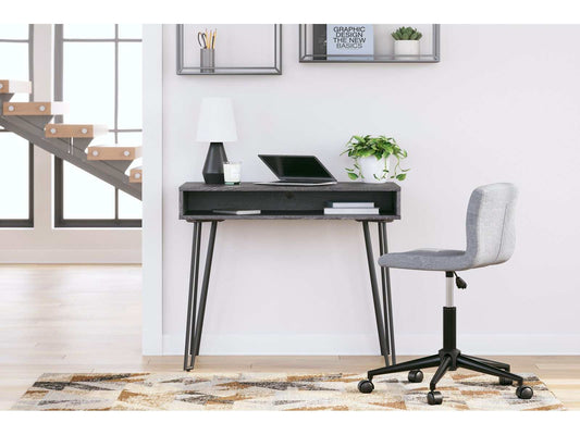 Strumford Charcoal & Black Home Office Desk