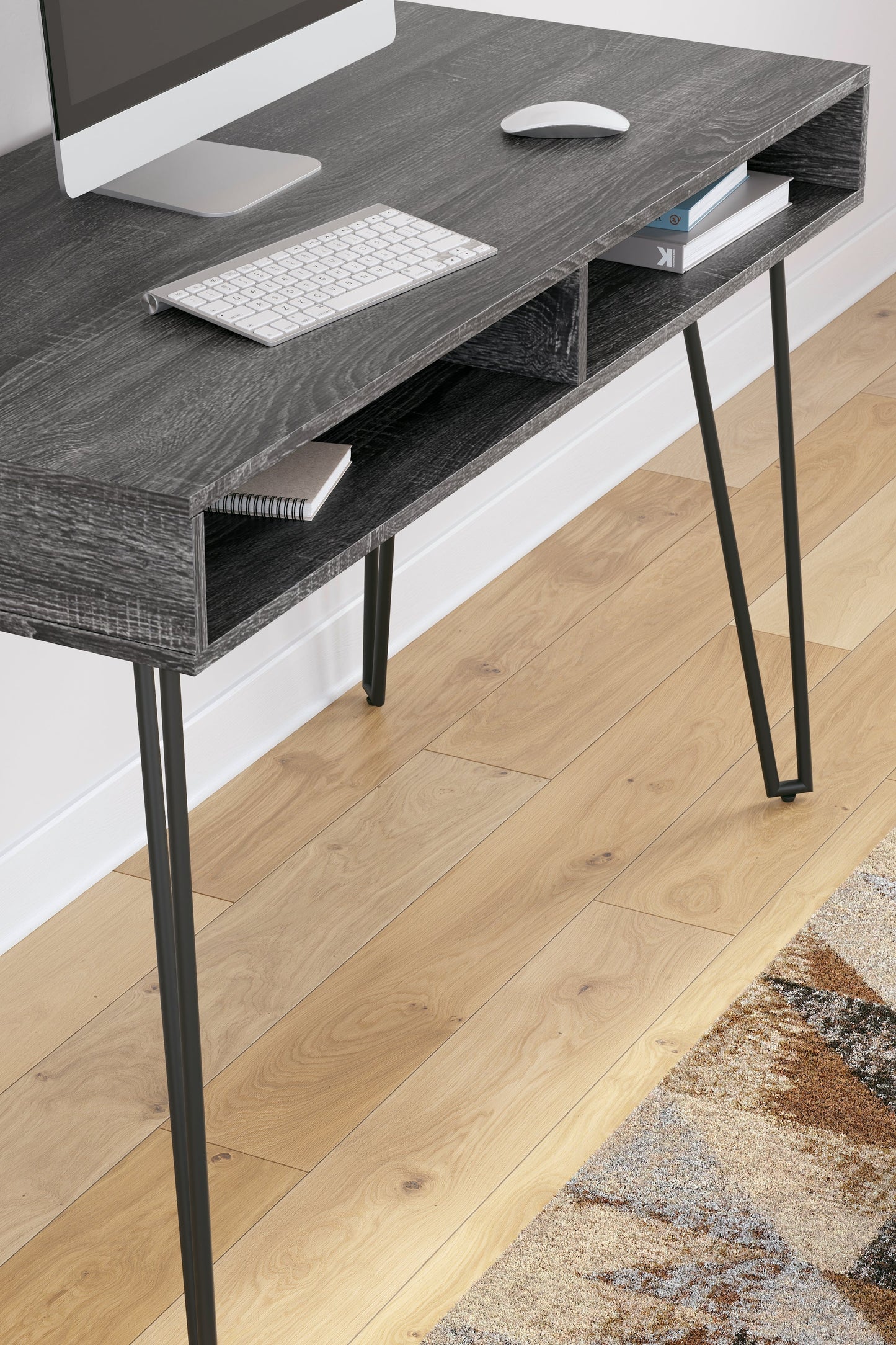 Strumford Charcoal/Black Home Office Desk