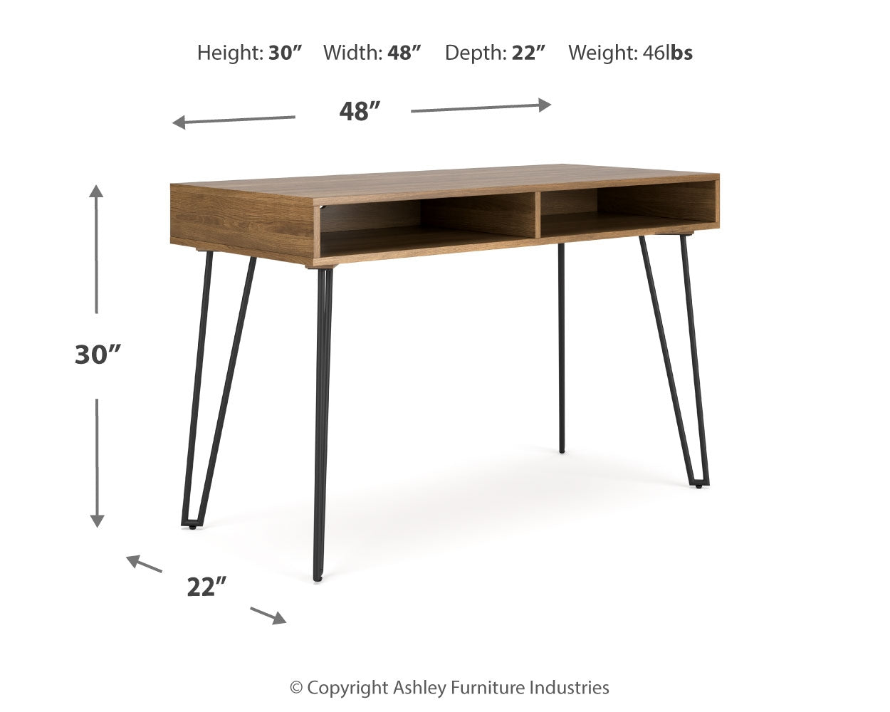 Strumford Brown/Black Home Office Desk