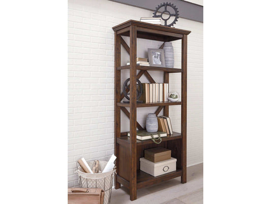 Baldridge Rustic Brown  75" Bookcase