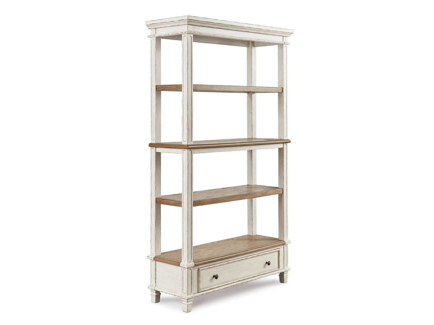 Realyn Brown/White 75" Bookcase