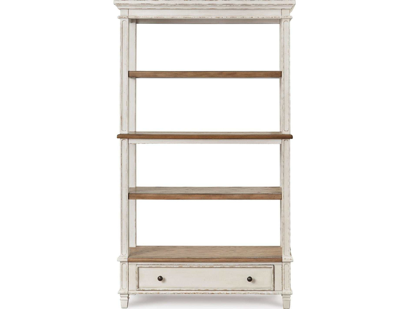 Realyn Brown/White 75" Bookcase