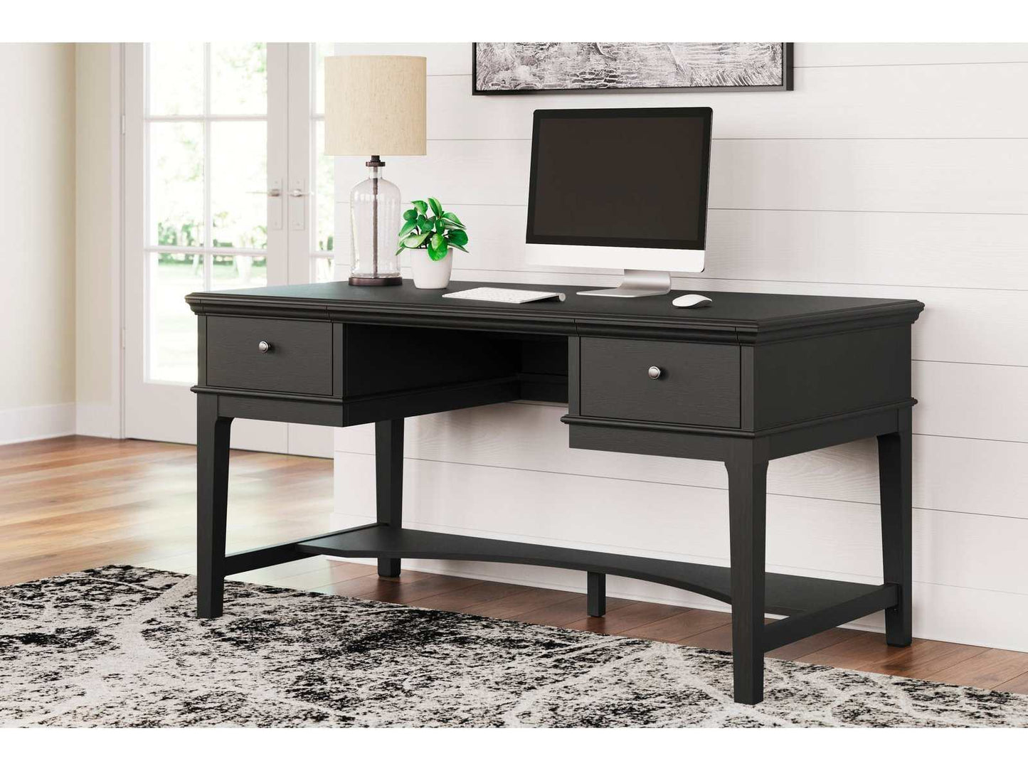 Beckincreek Black Home Office Storage Leg Desk