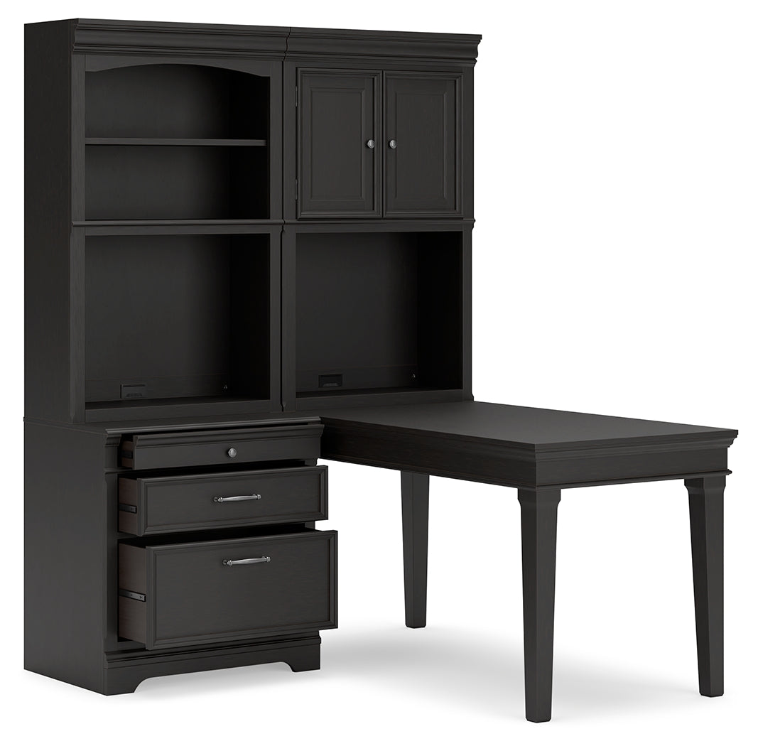 Beckincreek Black Home Office Bookcase Desk