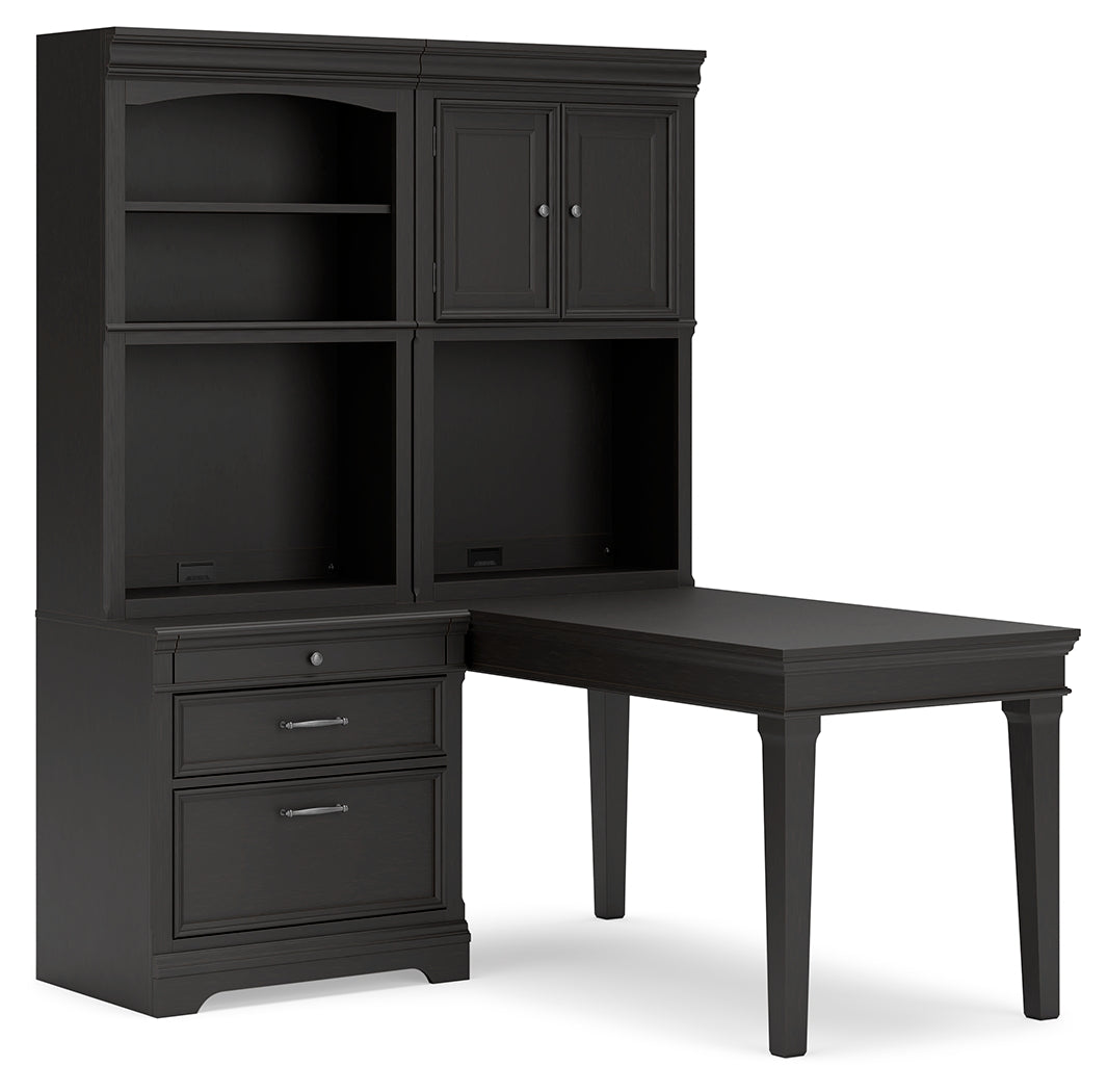 Beckincreek Black Home Office Bookcase Desk