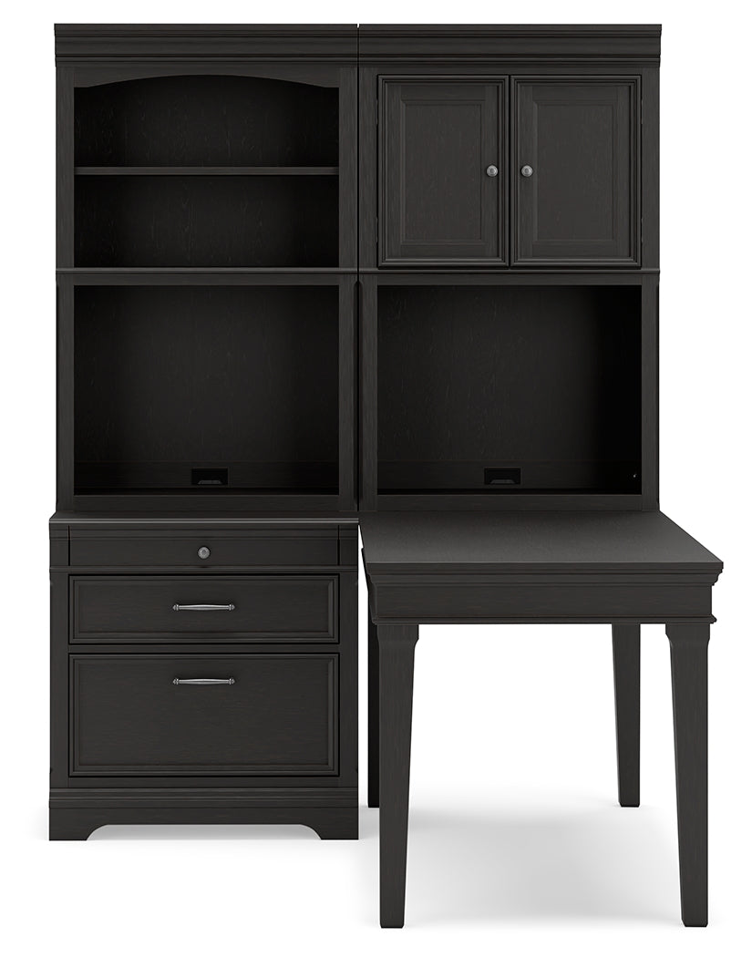 Beckincreek Black Home Office Bookcase Desk