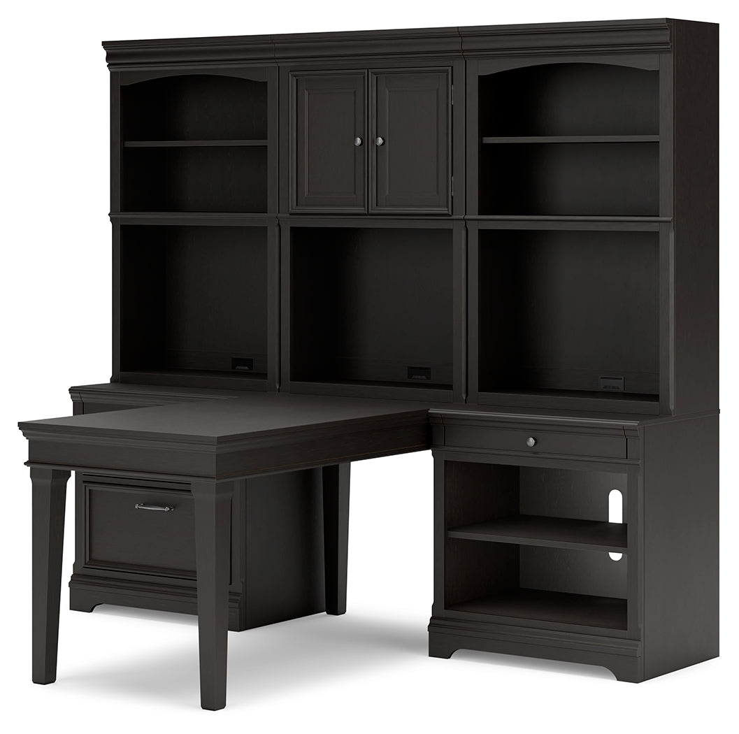 Beckincreek Black Home Office Bookcase Desk