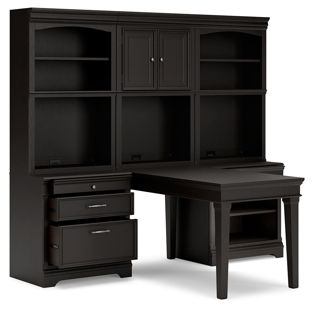 Beckincreek Black Home Office Bookcase Desk