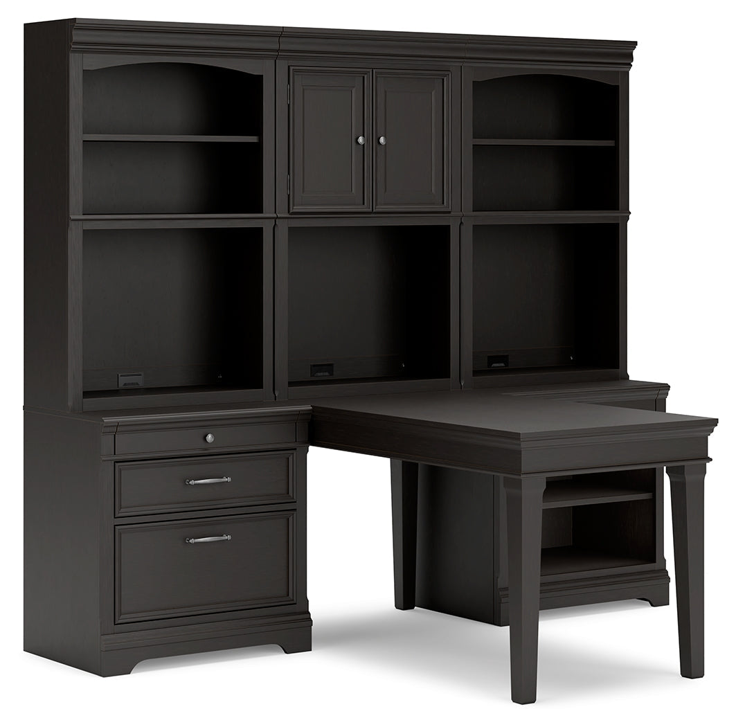 Beckincreek Black Home Office Bookcase Desk