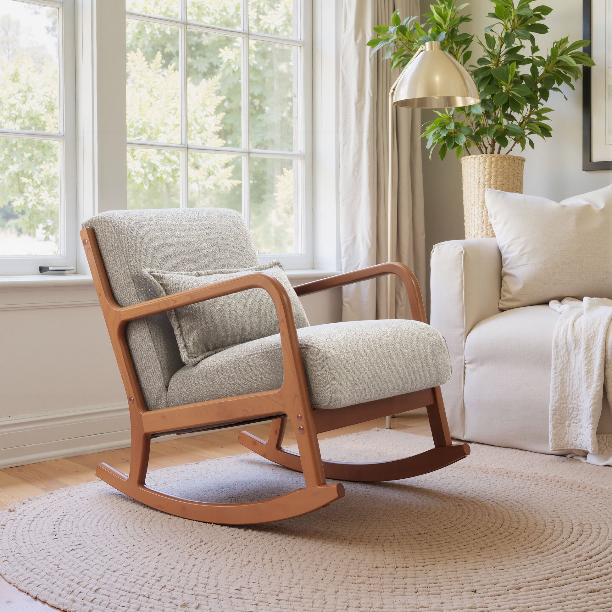 Hady Gray Rocking Chair - Ornate Home