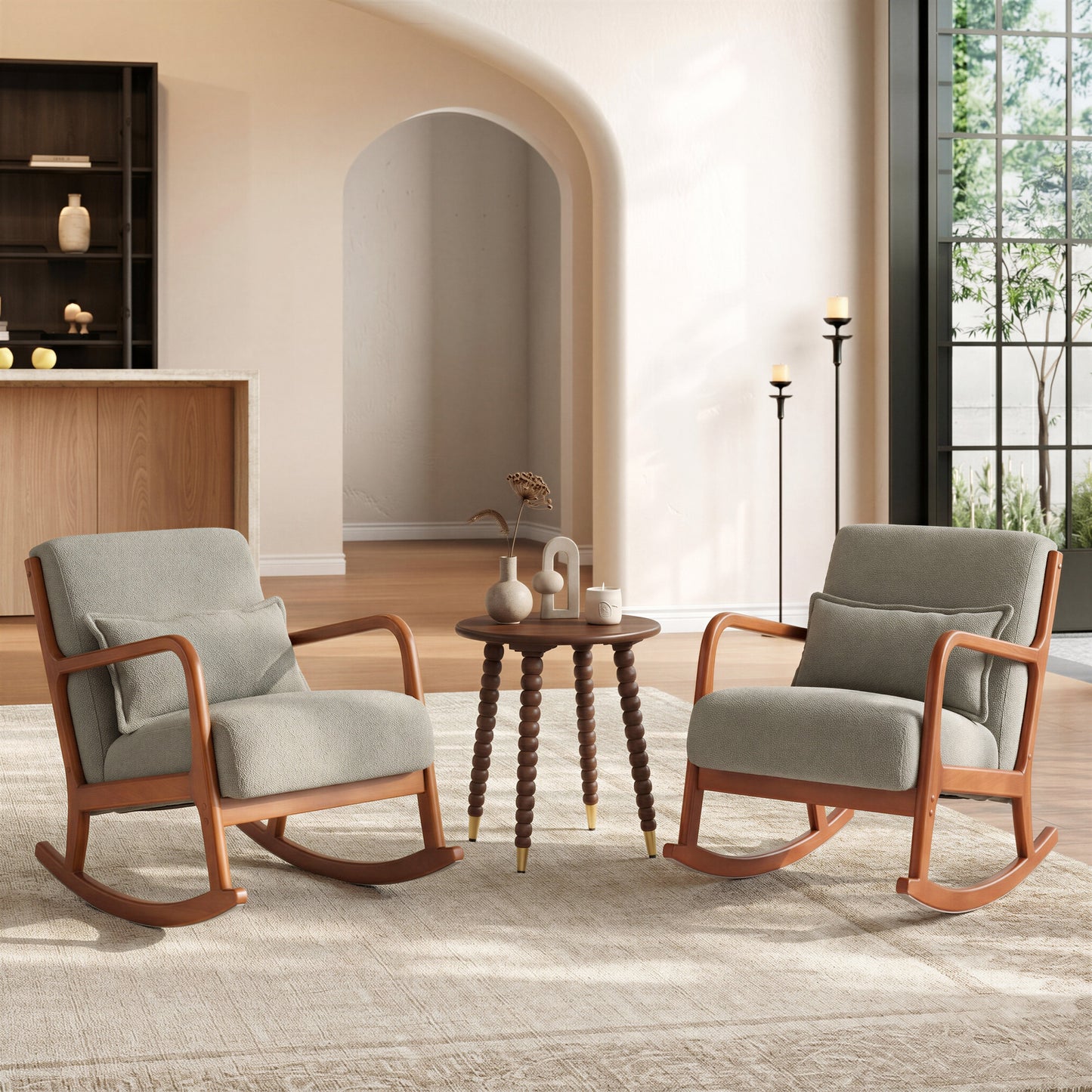 Hady Gray Rocking Chair - Ornate Home