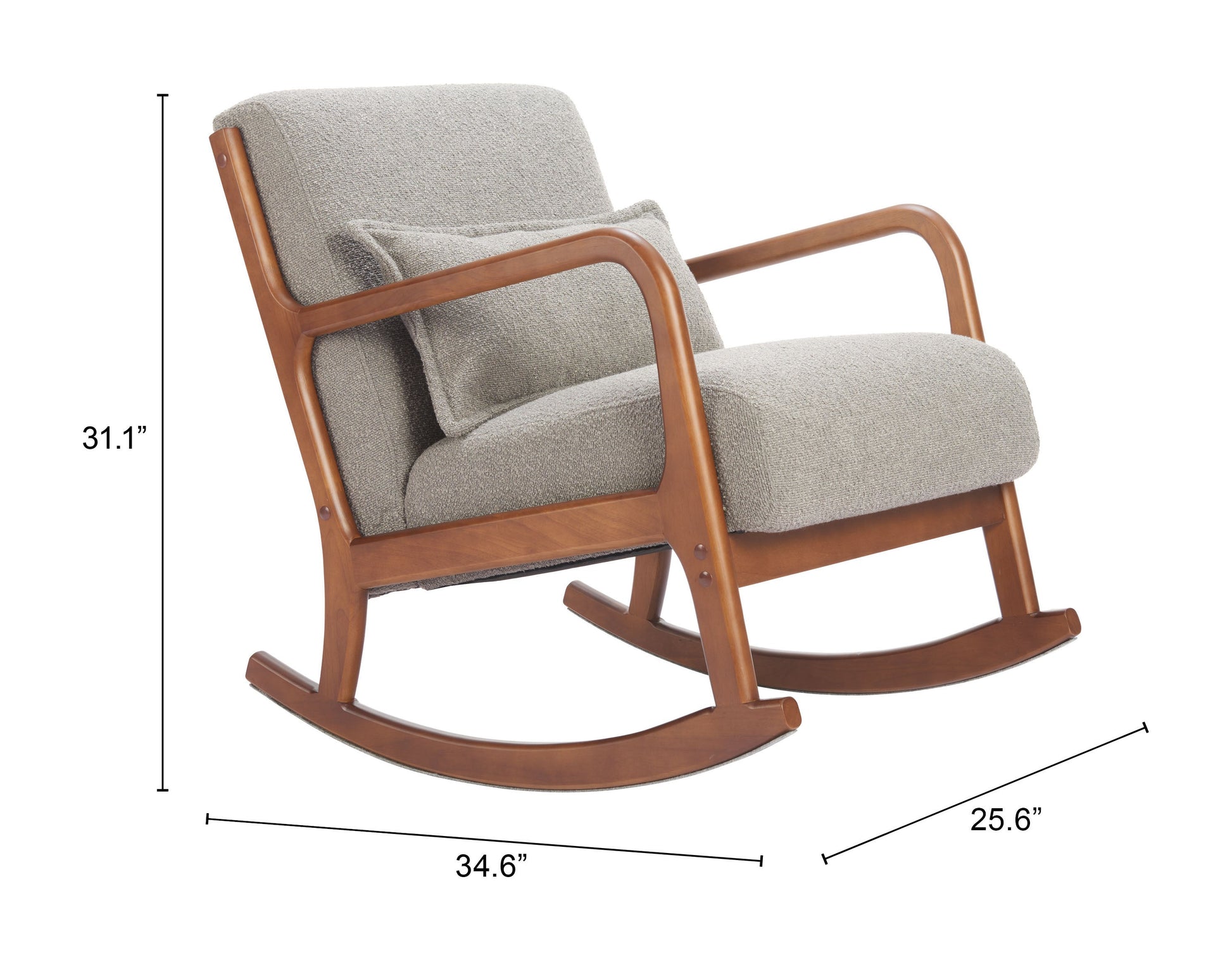 Hady Gray Rocking Chair - Ornate Home