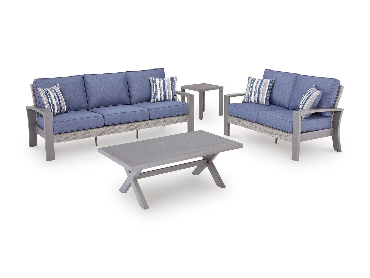Half Moon Beach Gray Square End Table- Viva Furn