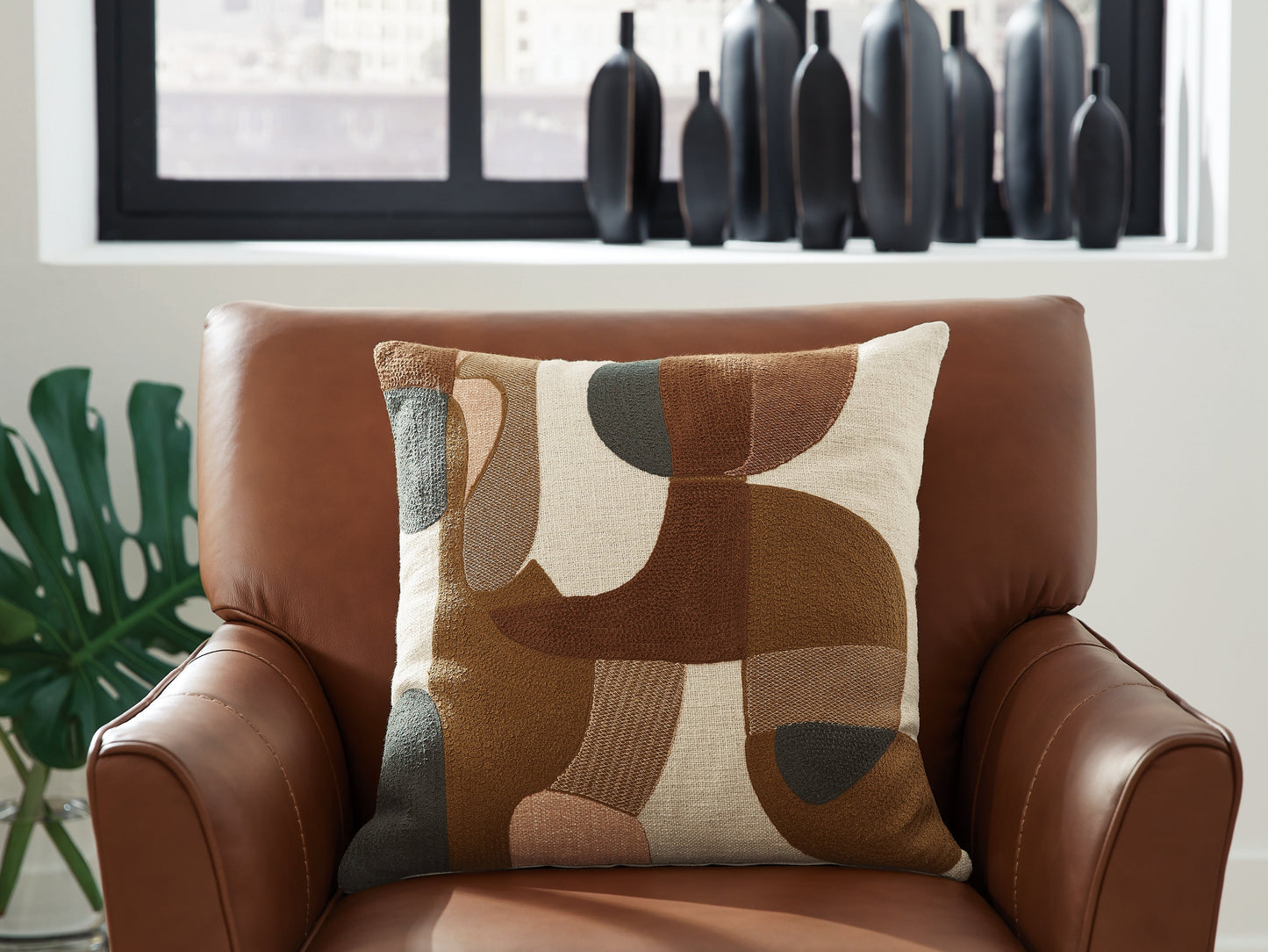 Hallam Sienna/Gold/Charcoal Pillow (Set of 4)- Viva Furn