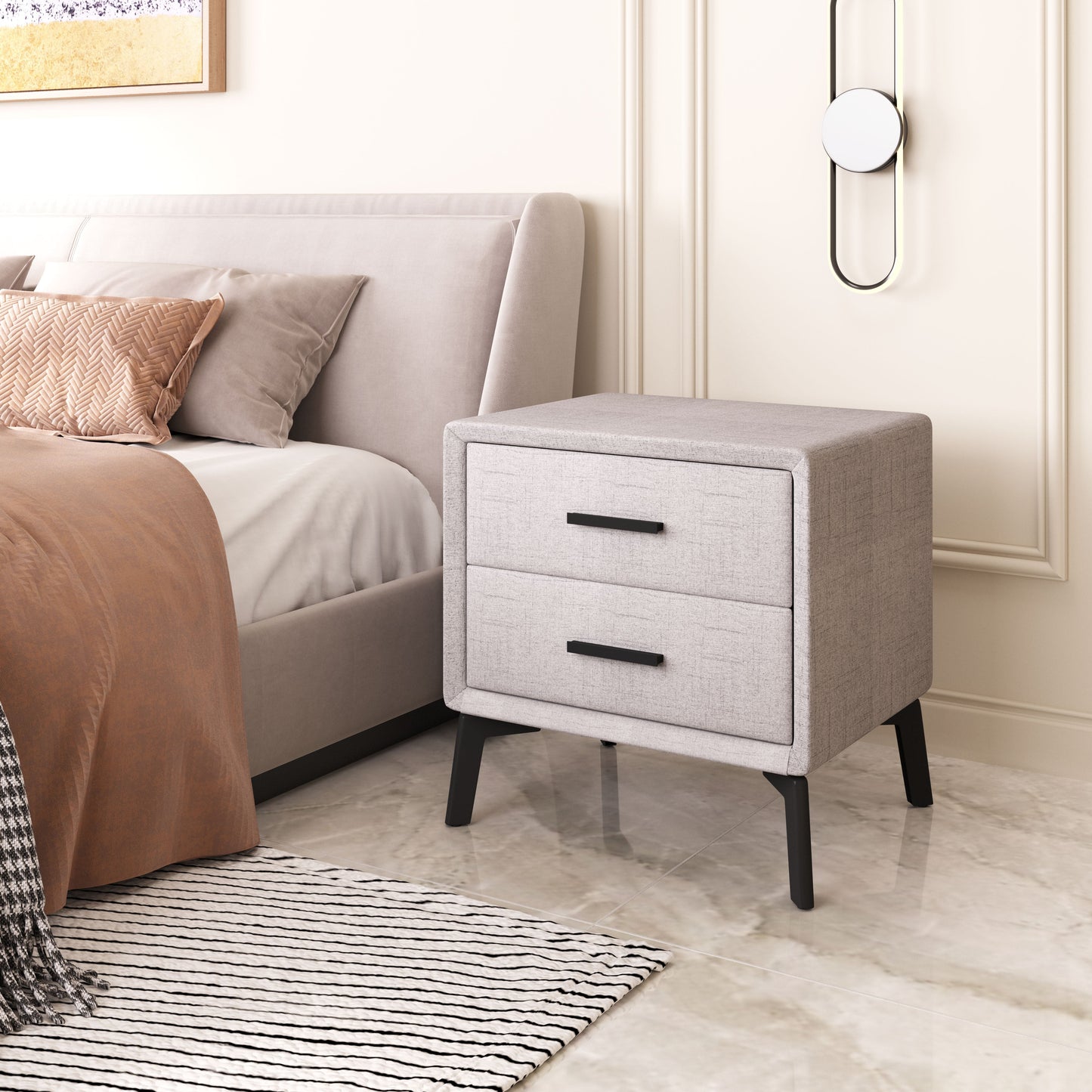 Halle Gray Side Table - Ornate Home