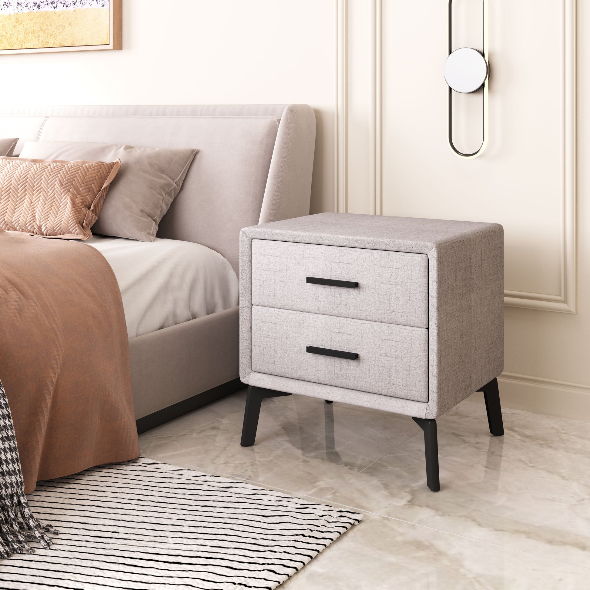Halle Gray Side Table - Ornate Home