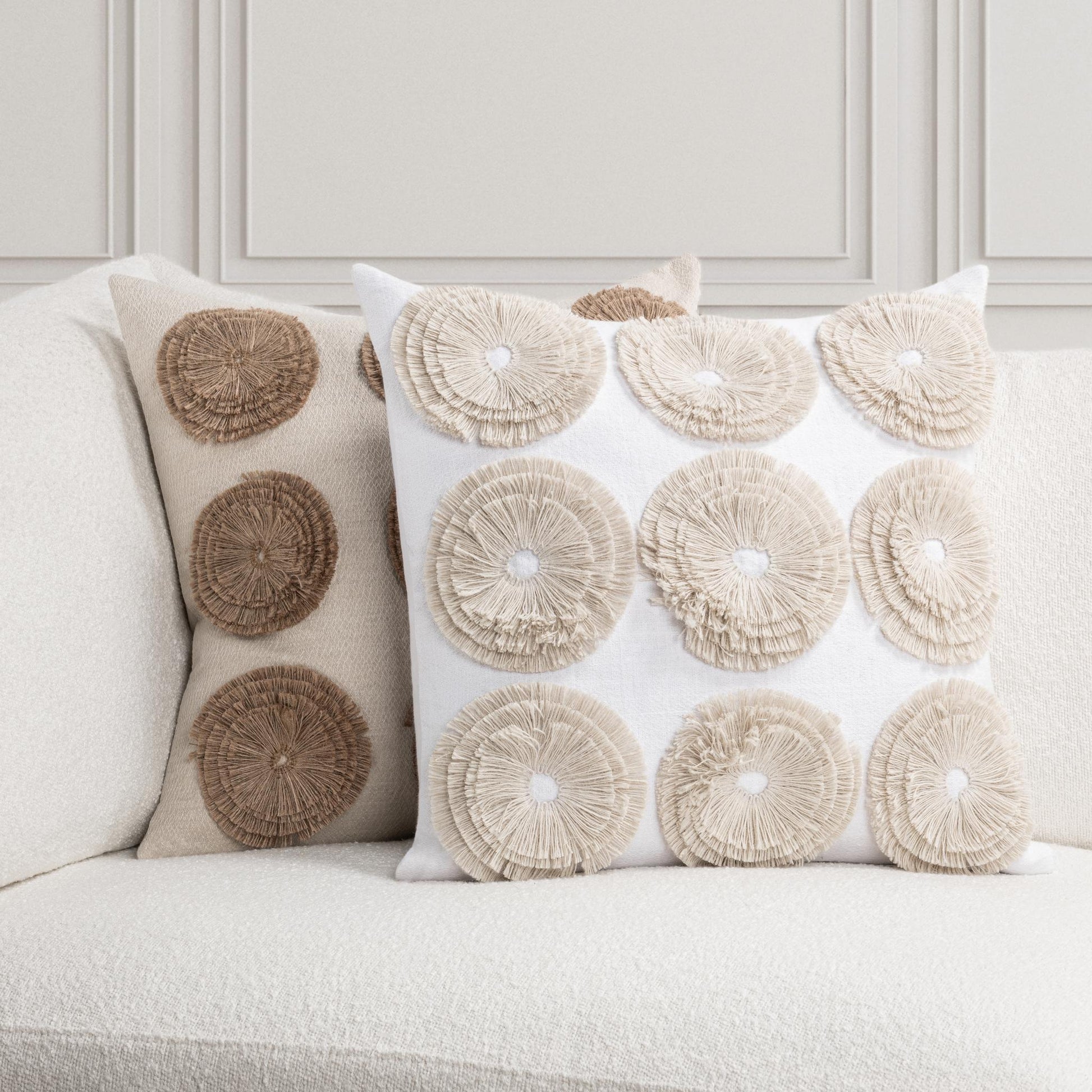 Halston Natural 22x22 Throw Pillow (Set of 2) - Ornate Home