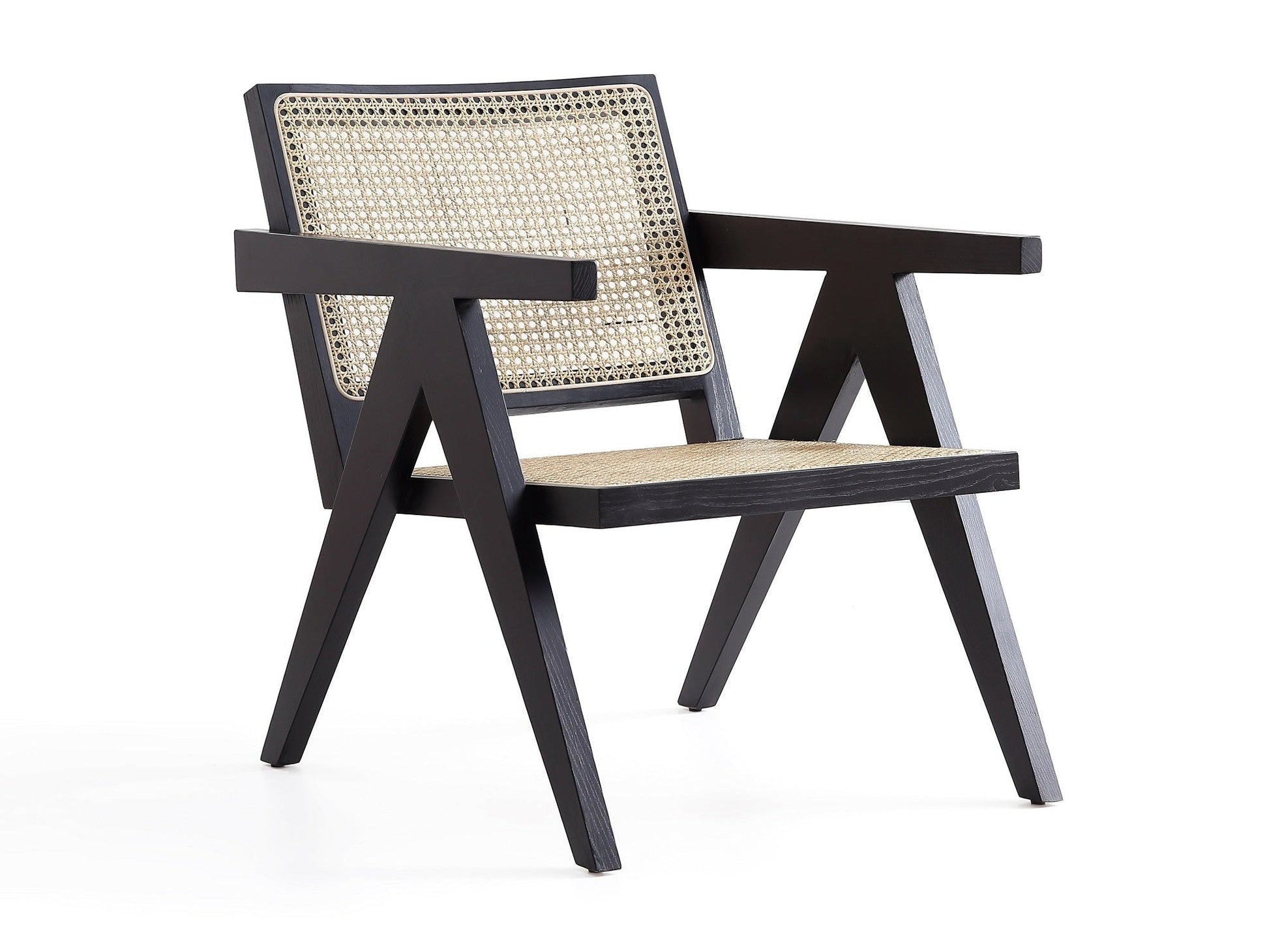 Hamlet Accent Chair in Black and Natural Cane - Ornate Home
