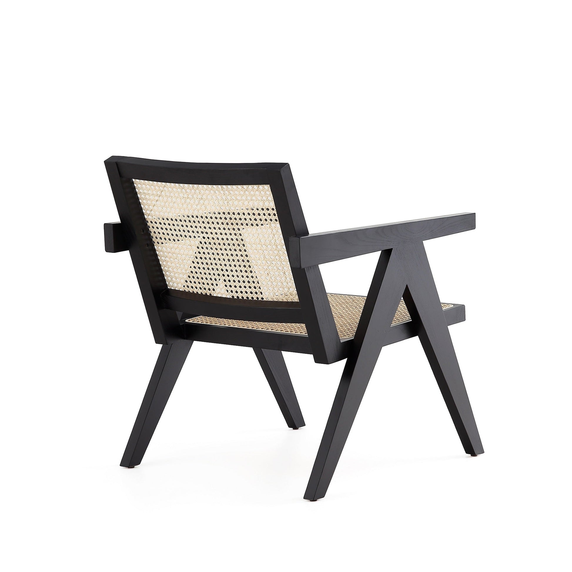 Hamlet Accent Chair in Black and Natural Cane - Ornate Home