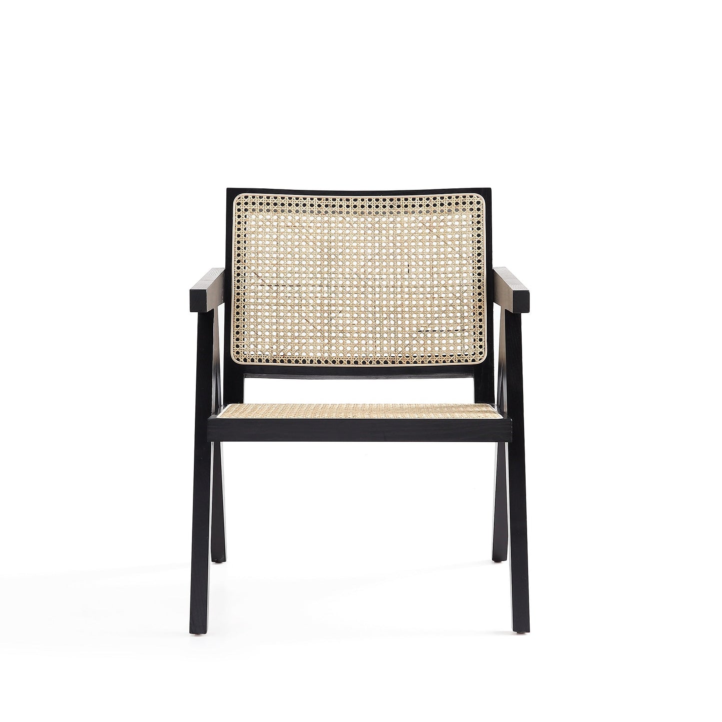 Hamlet Accent Chair in Black and Natural Cane (set of 2) - Ornate Home