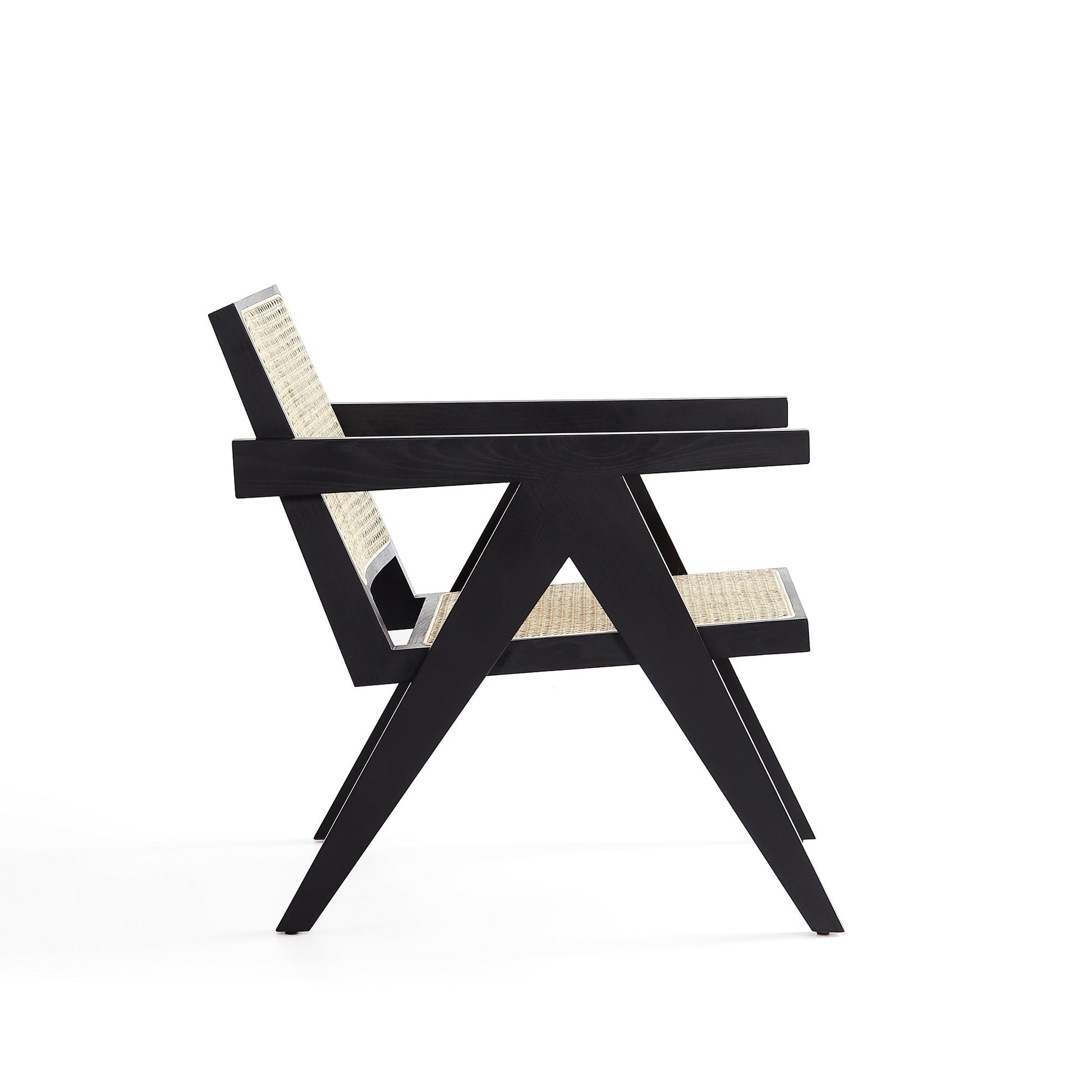 Hamlet Accent Chair in Black and Natural Cane (set of 2) - Ornate Home