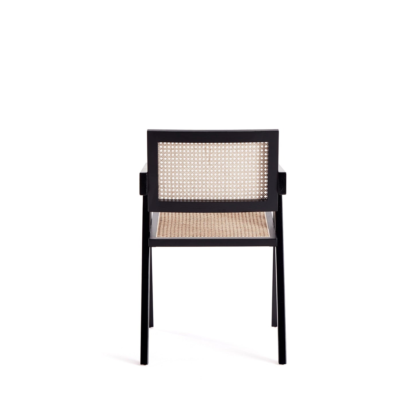 Hamlet Dining Arm Chair in Black and Natural Cane (set of 2) - Ornate Home