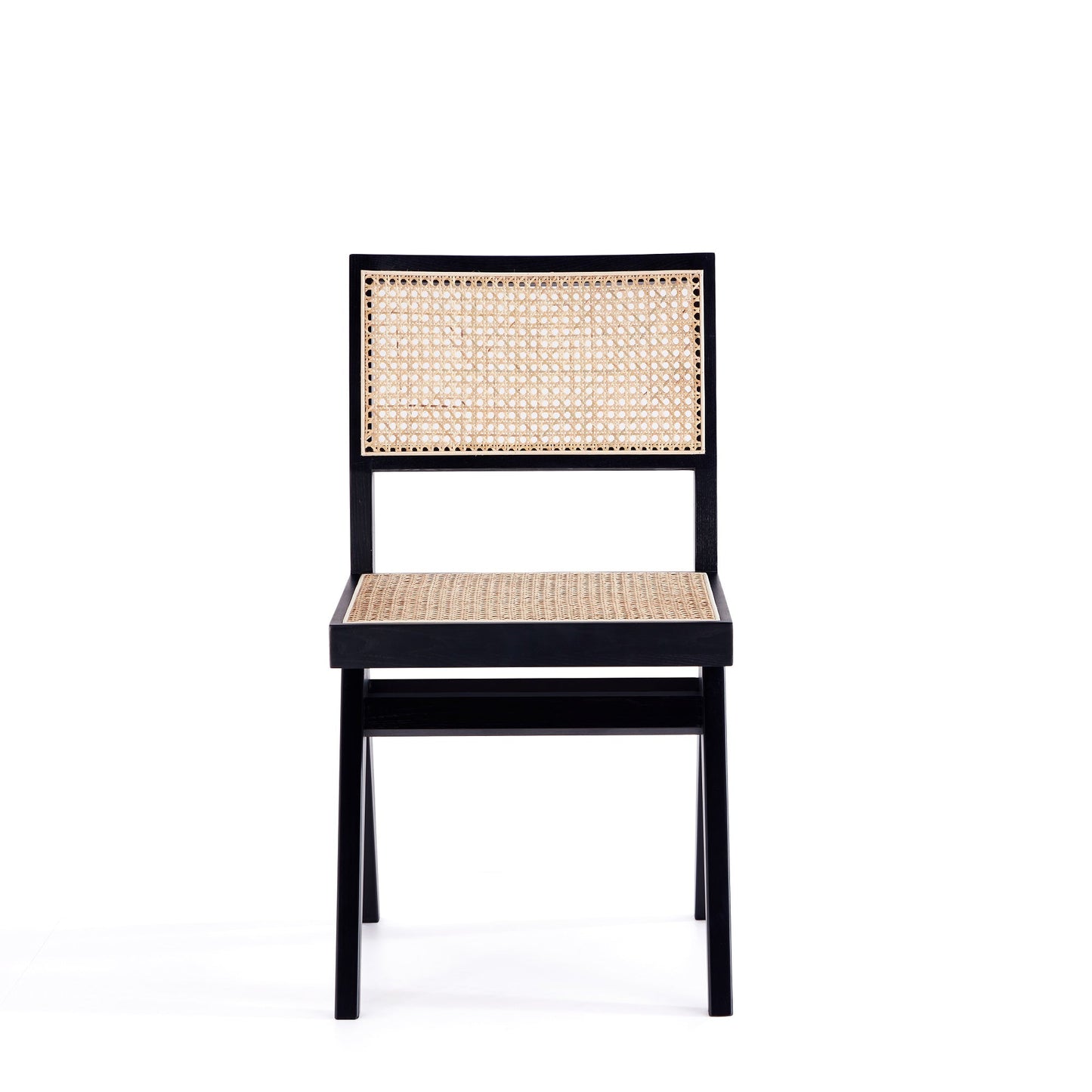 Hamlet Dining Chair in Black and Natural Cane (set of 2) - Ornate Home