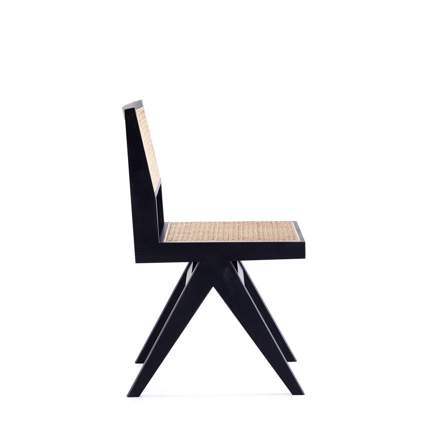 Hamlet Dining Chair in Black and Natural Cane (set of 2) - Ornate Home