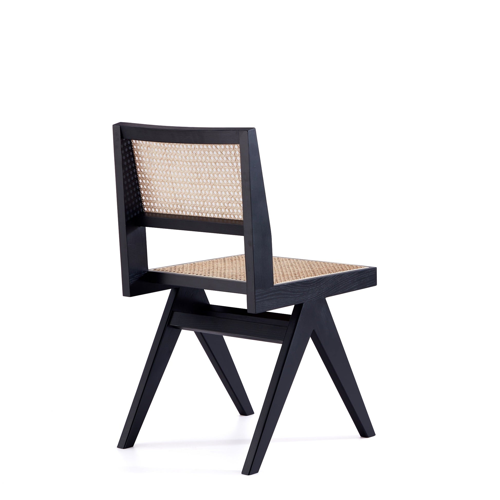 Hamlet Dining Chair in Black and Natural Cane (set of 4) - Ornate Home