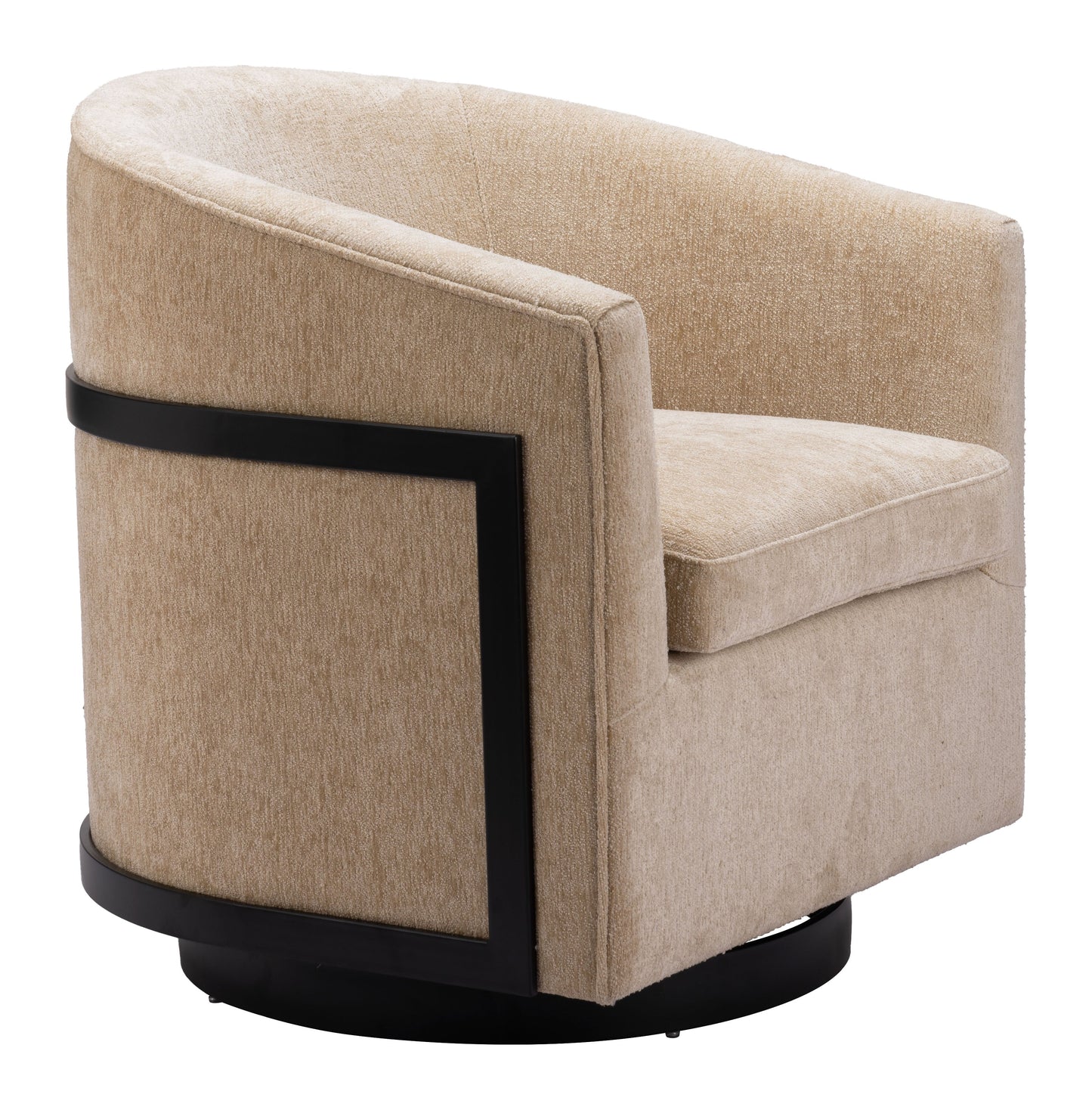 Hanko Golden Beige Swivel Chair - Ornate Home