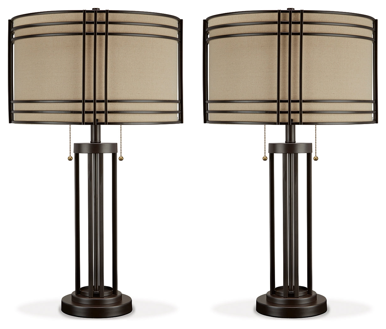 Hanswell Dark Brown Table Lamp (Set of 2)- Viva Furn