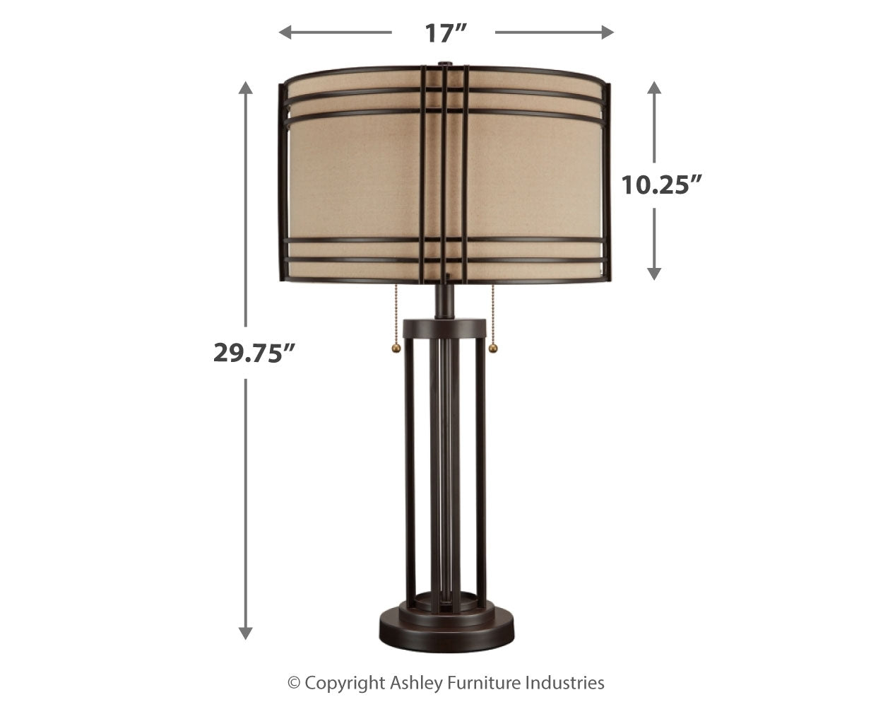 Hanswell Dark Brown Table Lamp (Set of 2)- Viva Furn