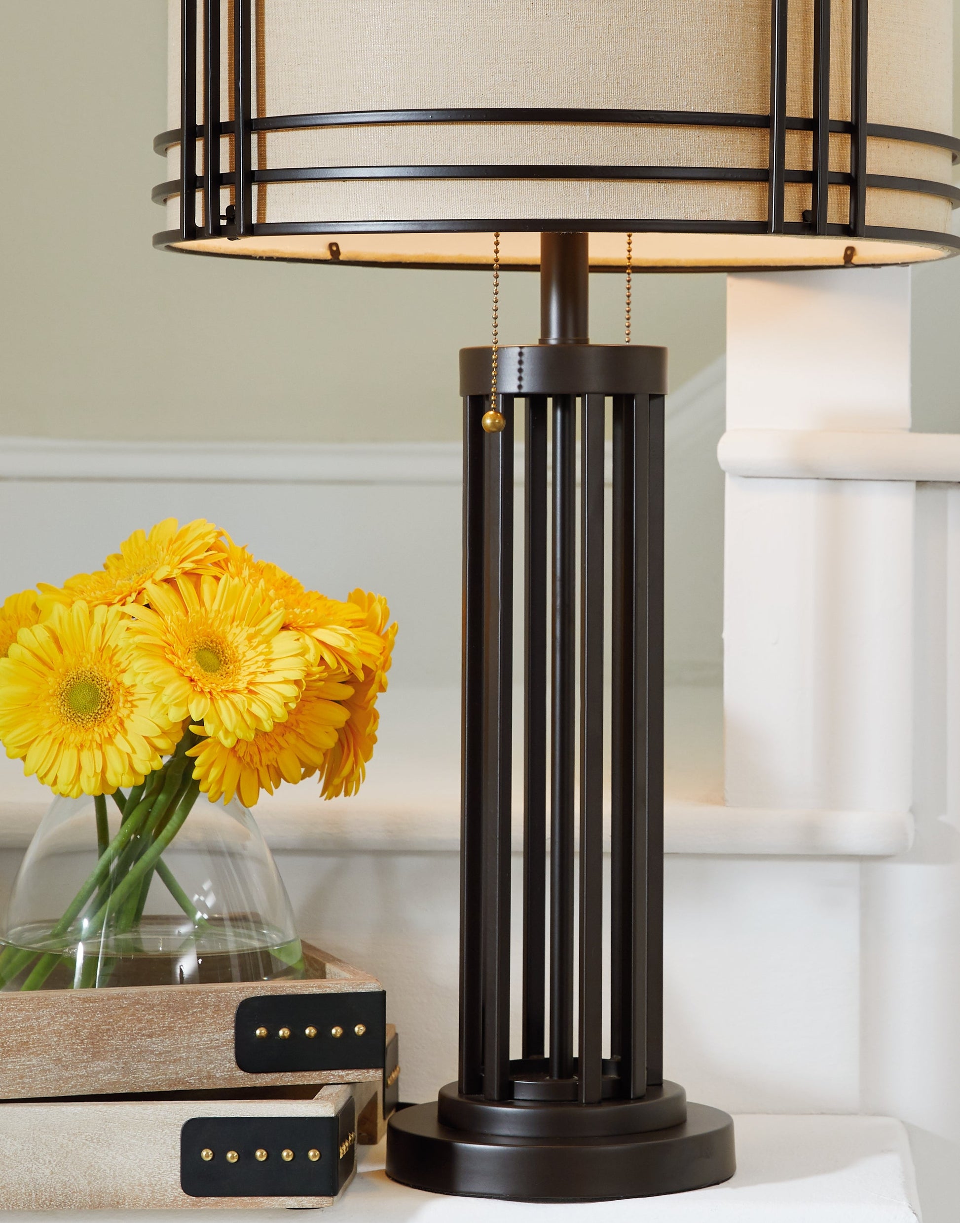 Hanswell Dark Brown Table Lamp (Set of 2)- Viva Furn