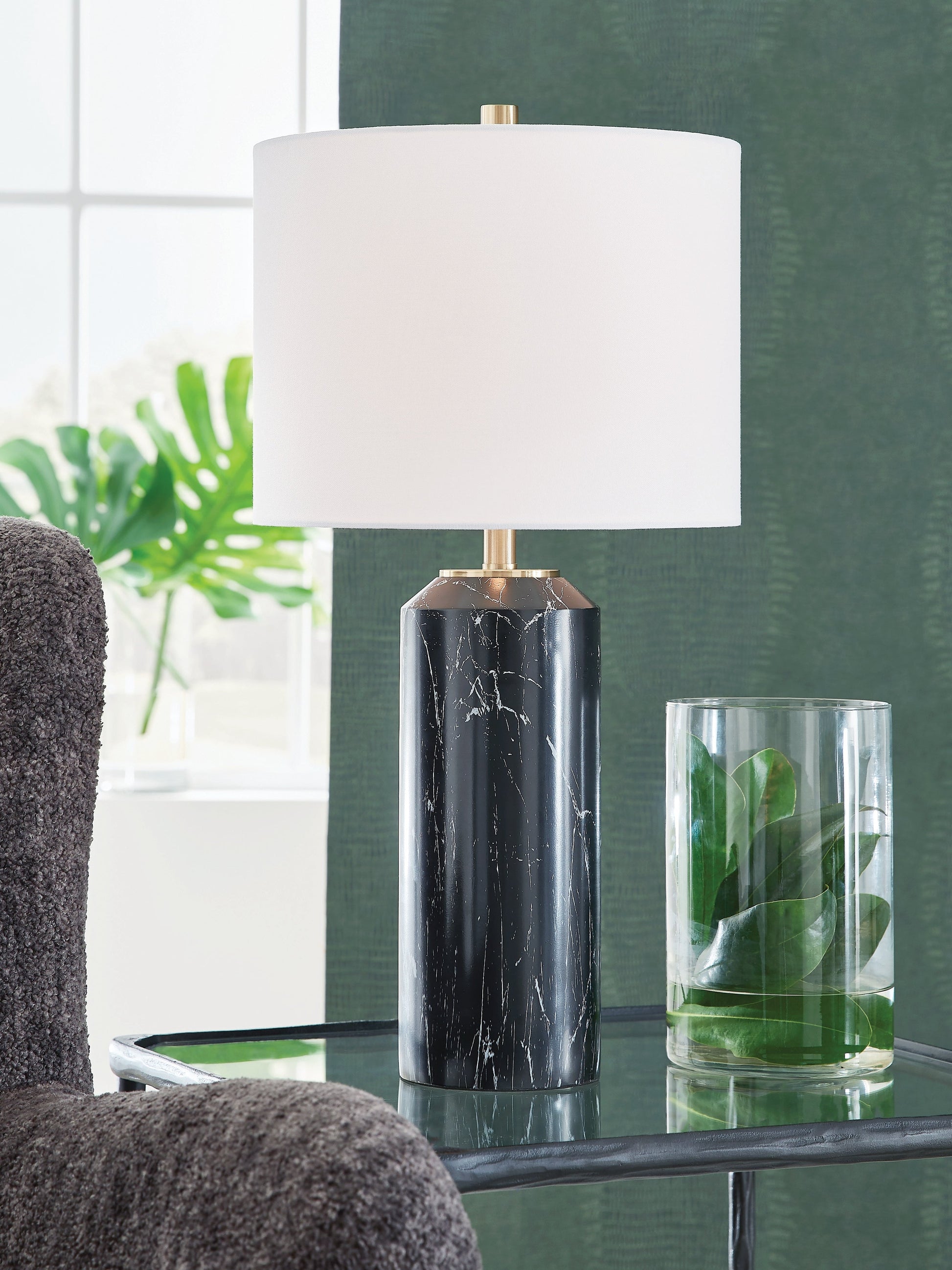 Hanzila Black/Gold Table Lamp- Viva Furn