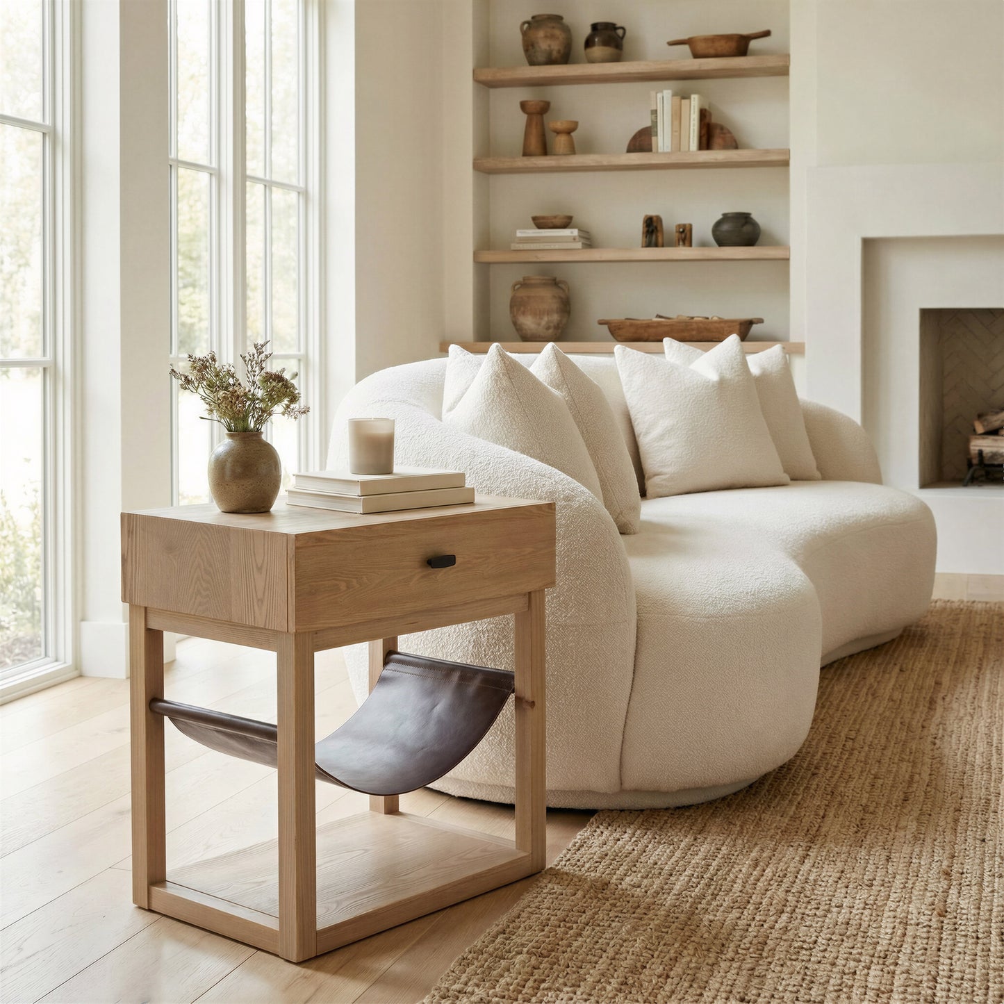 Haram Natural Side Table - Ornate Home
