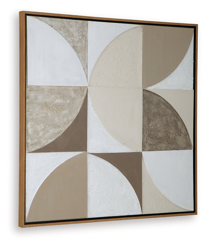 Harelman Tan/Taupe/White Wall Art- Viva Furn