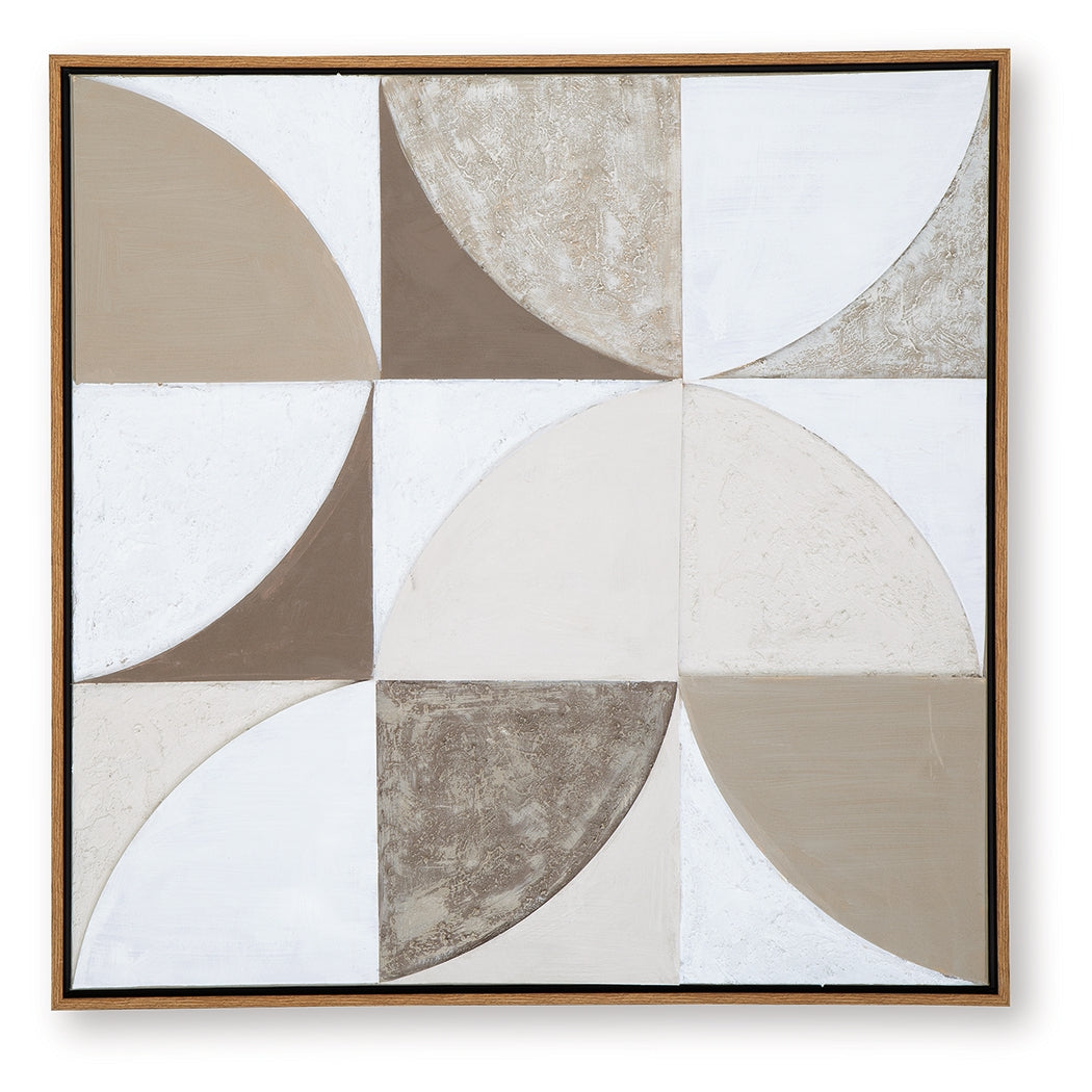 Harelman Tan/Taupe/White Wall Art- Viva Furn
