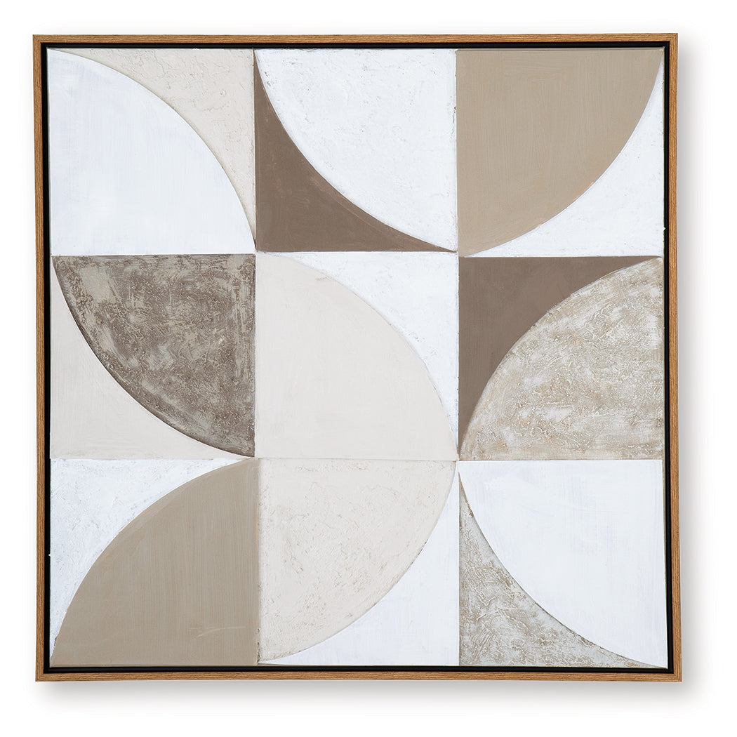 Harelman Tan/Taupe/White Wall Art- Viva Furn