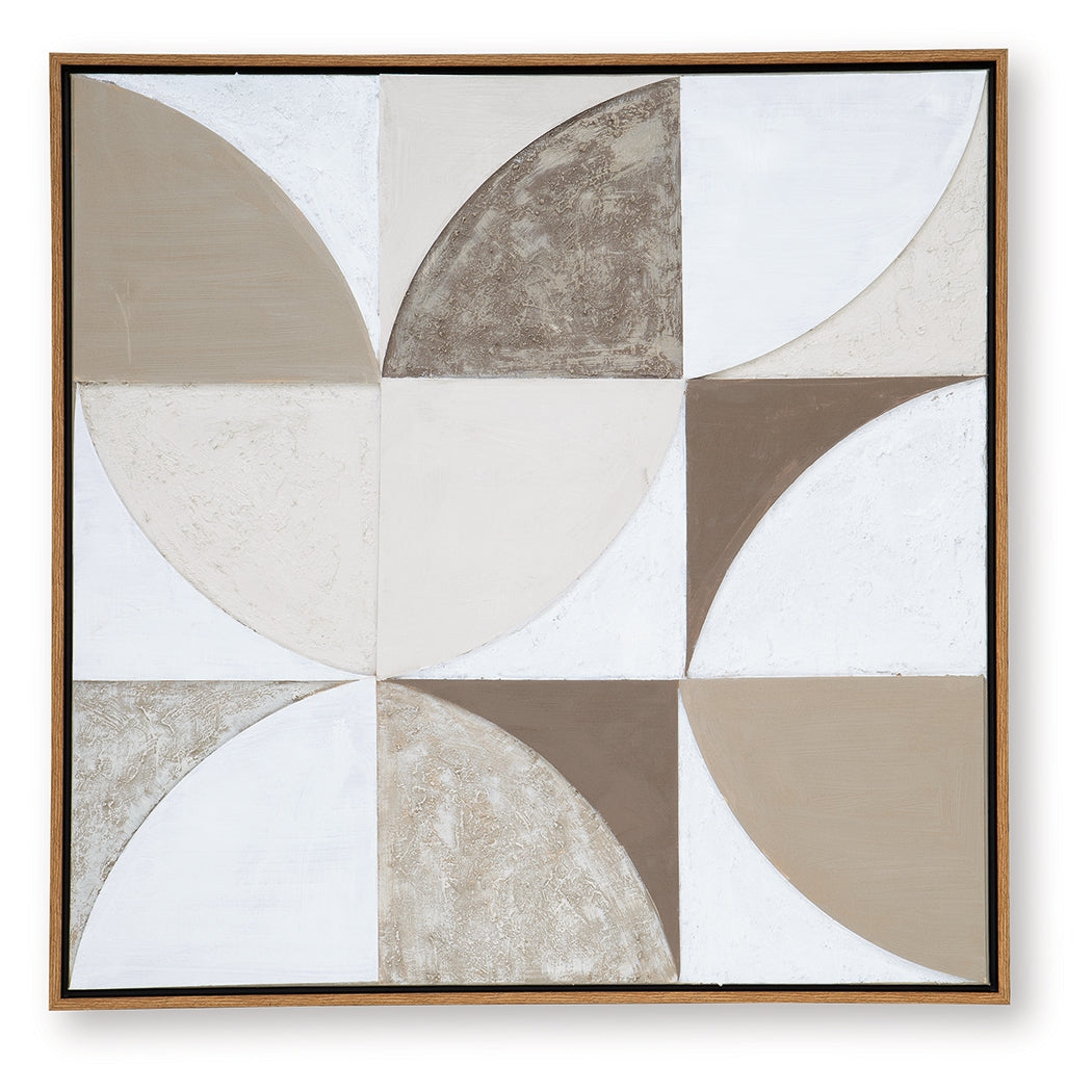 Harelman Tan/Taupe/White Wall Art- Viva Furn